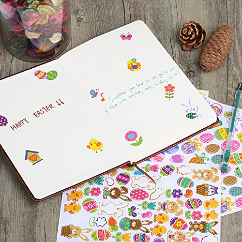 Naler Easter Stickers Sheet Assorted Easter Bunny Stickers For Easter Party Favor Diy Craft Art Making Decoration, 6-Pack #TOP4