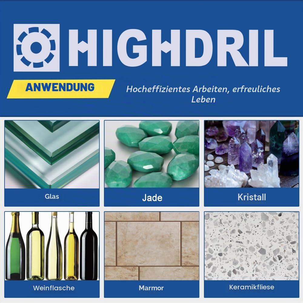 HIGHDRIL Diamant Glas Trennscheibe 75mm x Arbor 10mm - 4 Stk. Kreissägeblatt zum Schneiden von Glas Marmor Fliesen Jade Kristall Weinflasche
