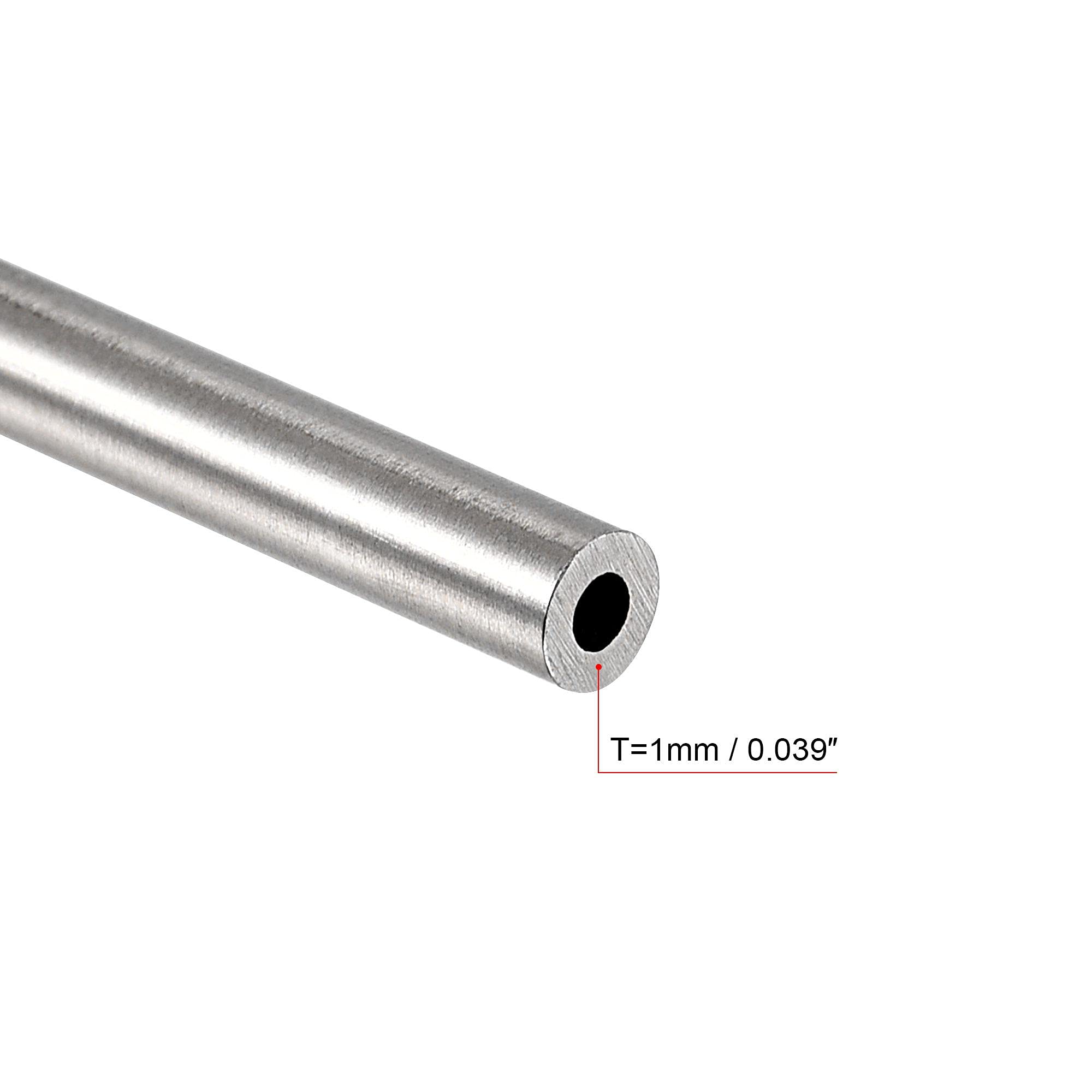 Sourcing Map 4er-Set 304 Edelstahl Rohr 8mm X 250mm – Nahtlos, 0.8mm Wandstärke, Poliert, Für Geländer, Handläufe, Modellbau & DIY