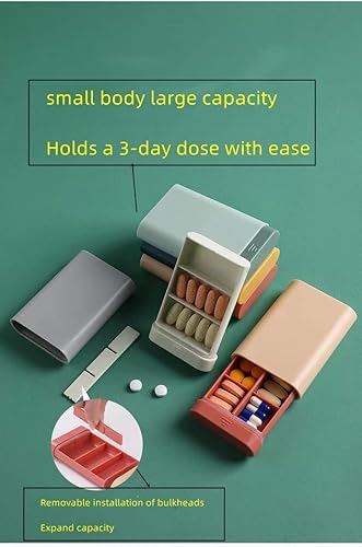 Miniatura 2 de Organizador semanal de píldoras, portátil, pastillero, dispensador de pastillas, estuche de medicina, lindo estuche de viaje portátil para monedero