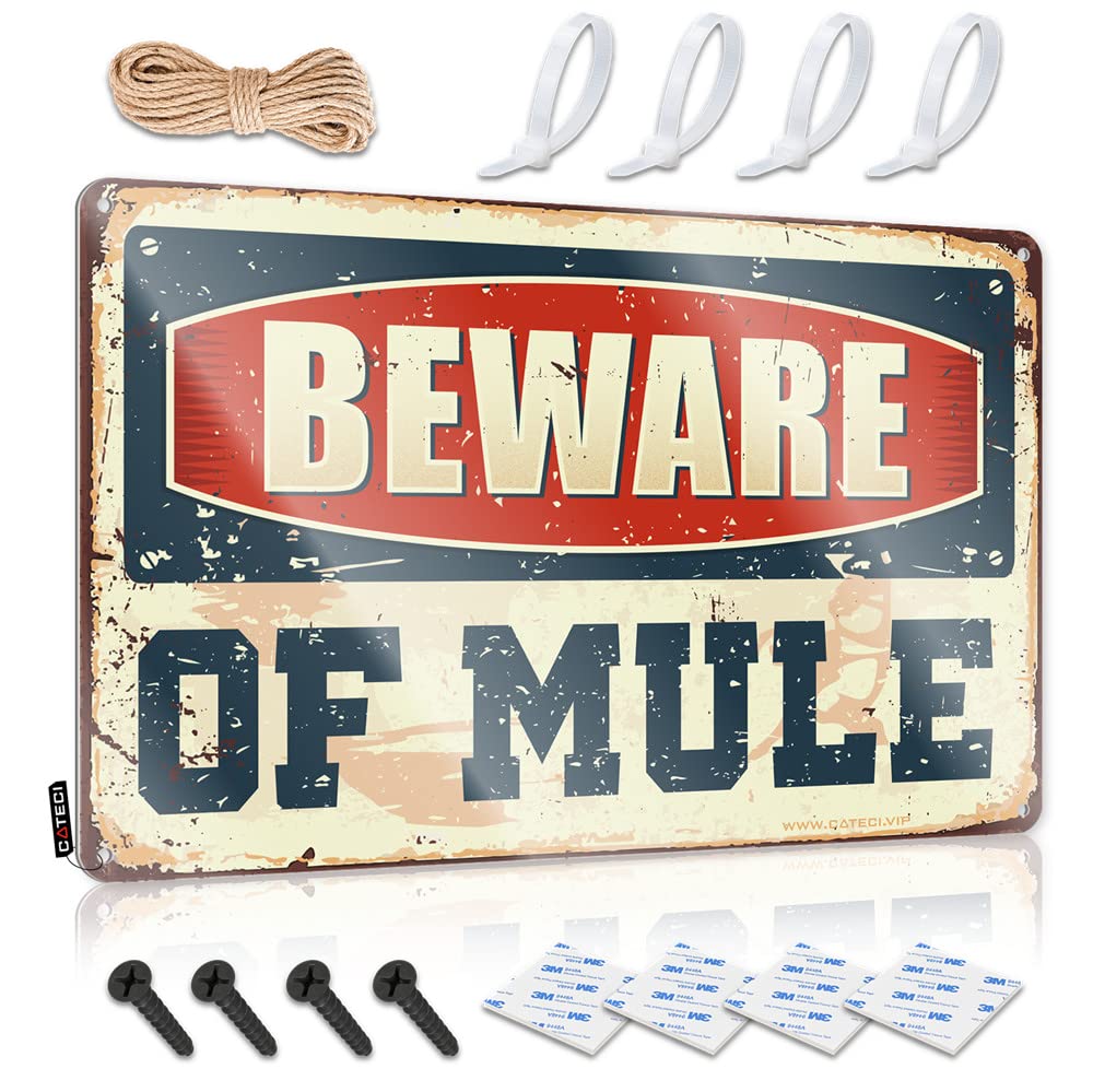 Sarcastic Metal Signs Beware Of Mule Sign Funny Outdoor Signs Funny Wall Decor Signs(30X40CM)