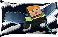Vista 6 de Jay Franco Minecraft Daytime - Juego de ropa de cama completa de 7 piezas - Incluye edredón y juego de sábanas - La ropa de cama presenta a Alex