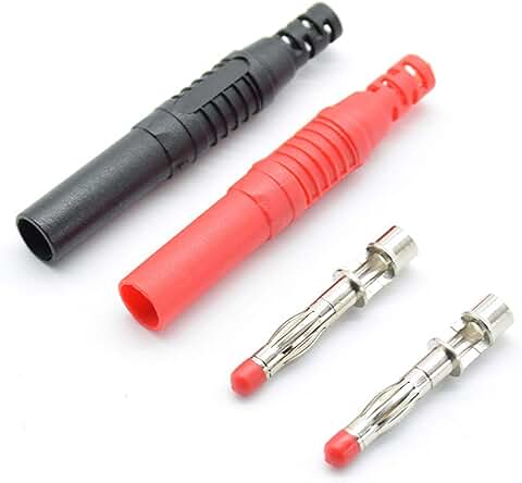 10 Connecteurs Banane Mâles 4mm - 5 Couleurs - Isolés Sécurité - Pour Câblage électronique