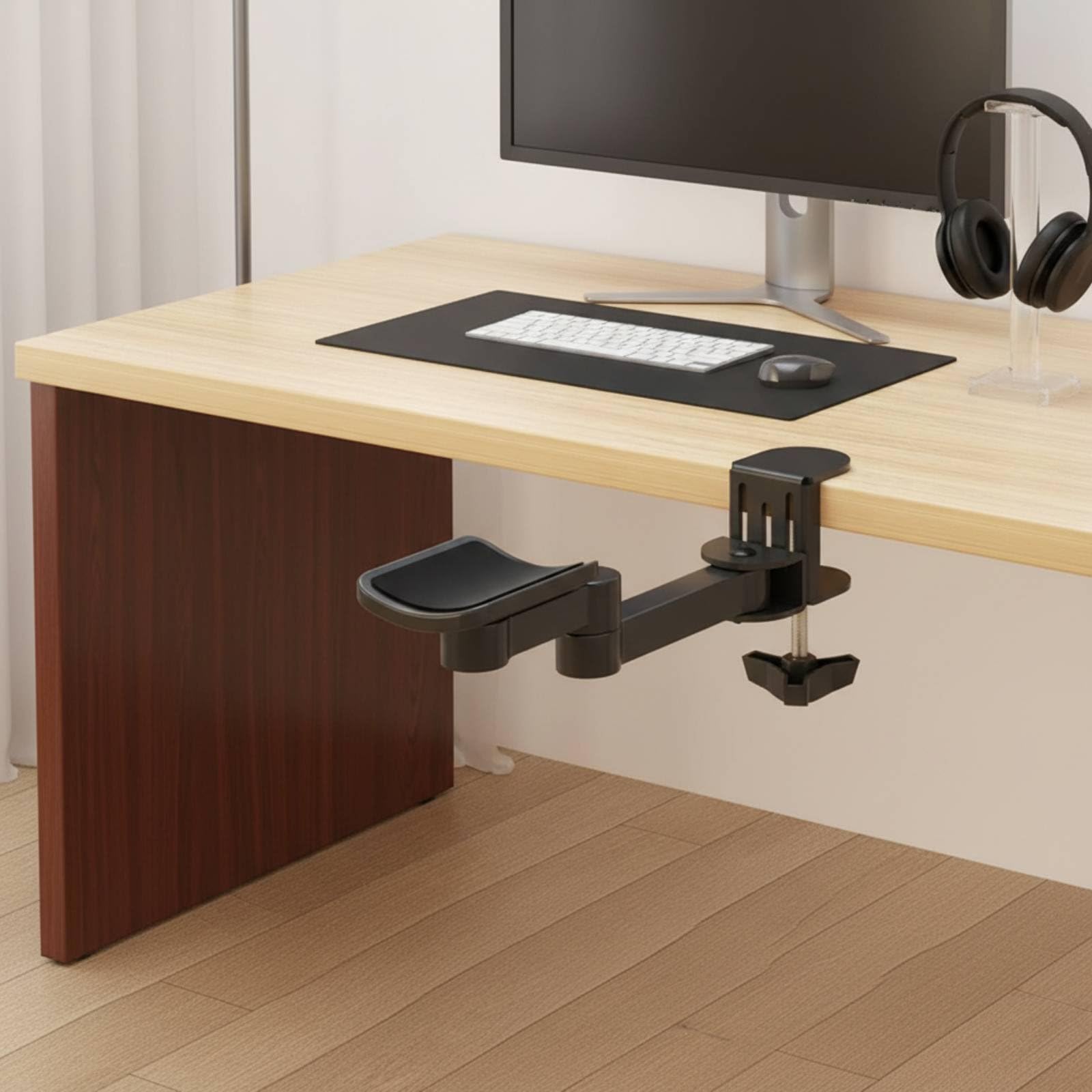 Reposamuñecas con Soporte Giratorio Metal Pesado para Reducir Fatiga Muscular en Teclado Acuado para Usuarios Computadora