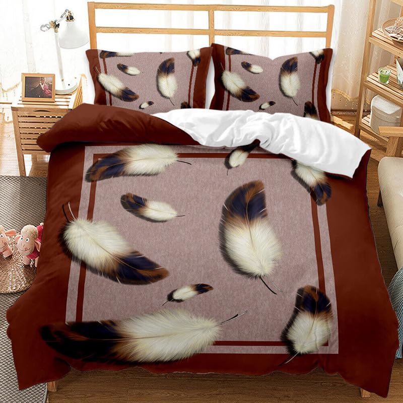 Funda nórdica cama 90 de microfibra 155x220 cm con plumas marrones 1