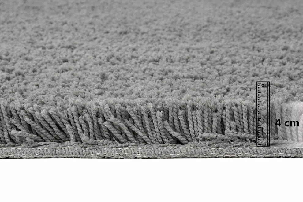 Image of Super Soft Microfiber Bedside Runner for Bedroom, Kitchen, Office, 2 x 5 Feet, Colour: Silver, Thickness 1.5 Inches
