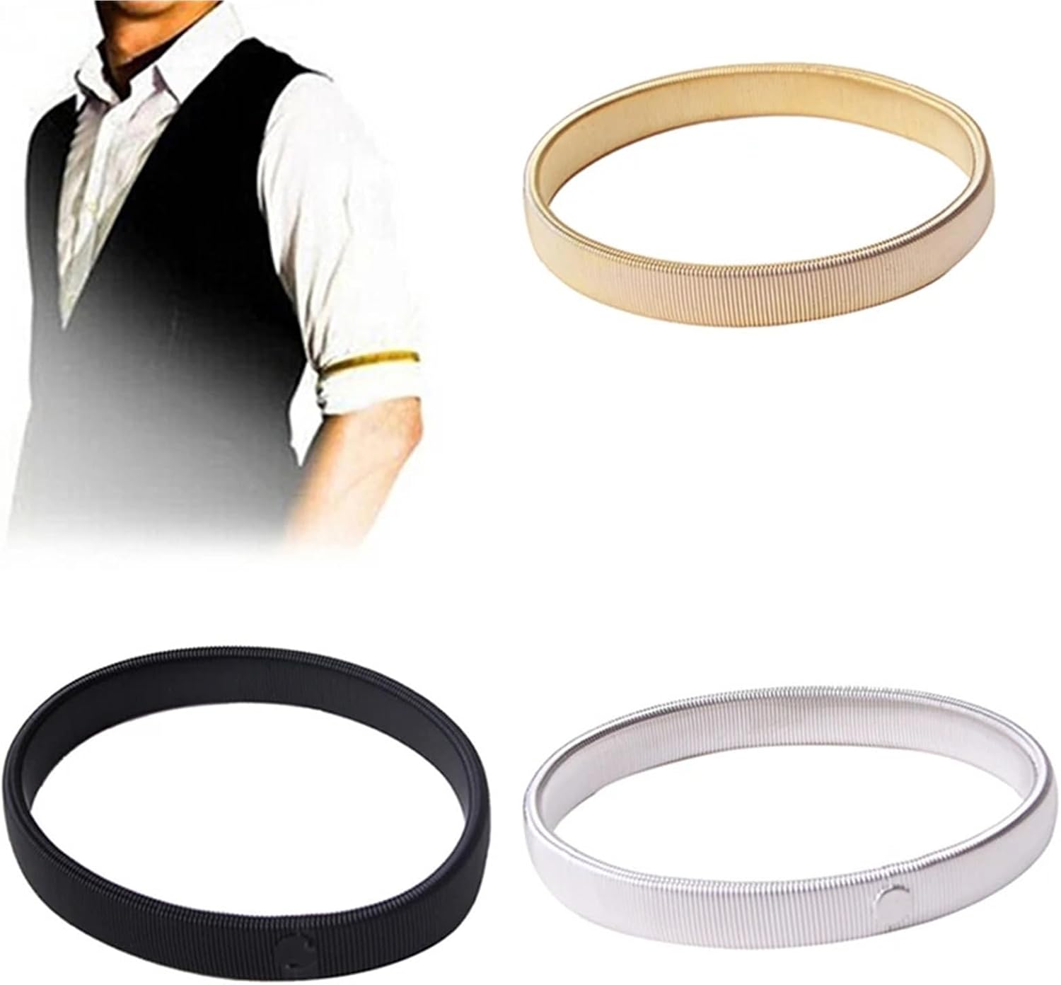 Sleeve Garters for Men 40Pcs Elastic Armband Shirt Sleeve Holder Women Men FAdjustable Arm Cuffs Bands