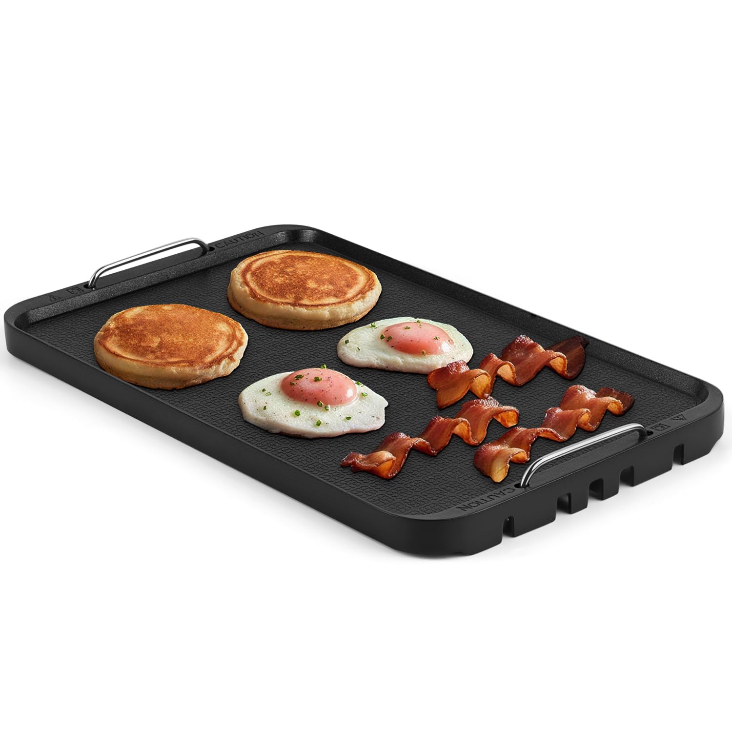 Stove Top Griddle, Non-Stick Pancake Griddle, Flat Top Grill for Gas Stove/Charcoal Grills/Smokeless Grills/Outdoor Grill or Campfire, Aluminum, Dishwasher Safe, 14.96" x 8.66"