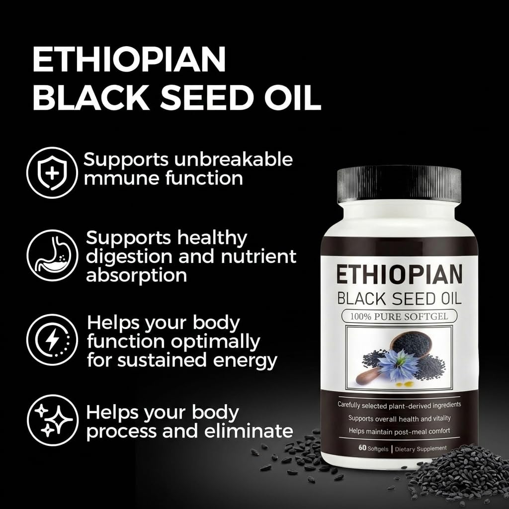 Ethiopian Black Seed Oil Softgels,4.64% Thymoquinone,60 Softgels — Amazon image 2