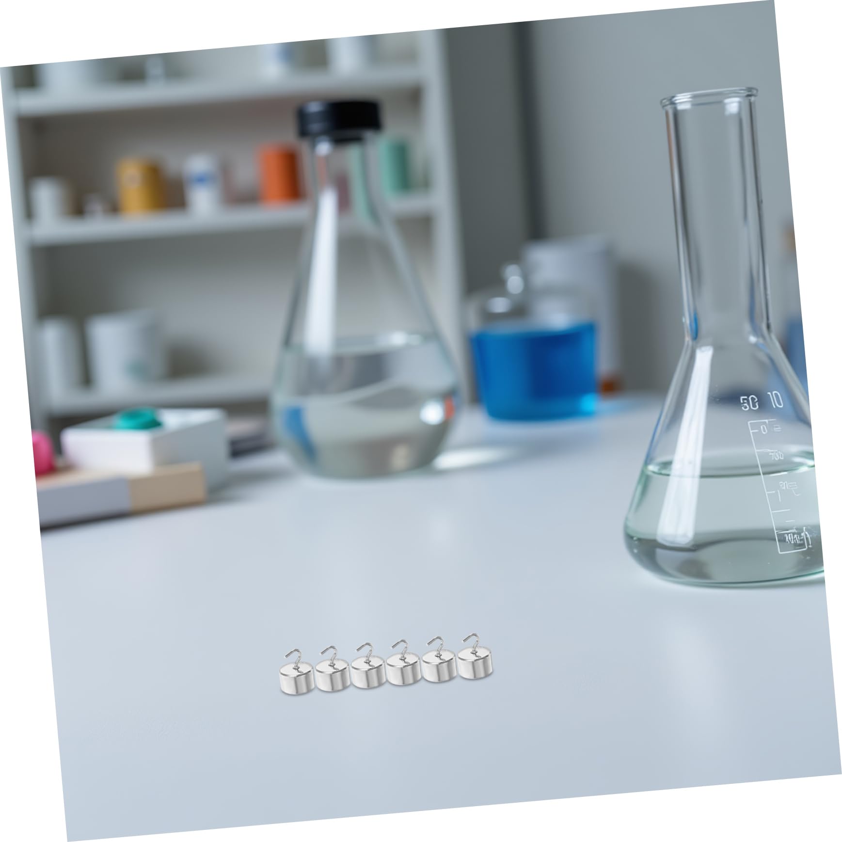 Gatuida 50 Piezas Pesas de Laboratorio Pesas de Gancho de Hierro Cromado Doble Gancho para Laboratorios de Ciencias Generales y Física para Física