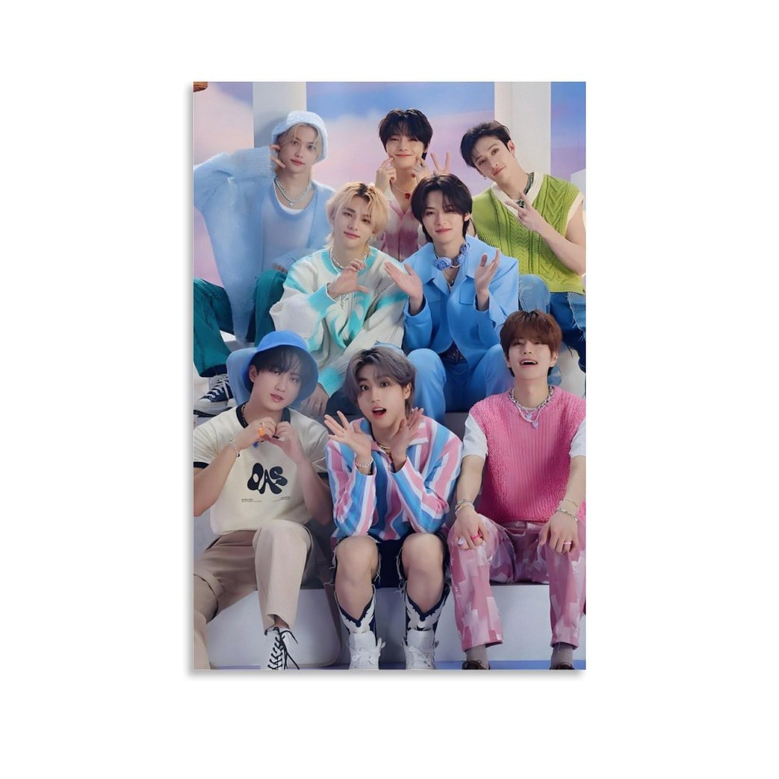 Pantting Style Stray-Kids Poster Kpop Stray-Kids Poster Kpop (60) Posters Aesthetic Canvas Wall Art Print Home Decor For Bedroom Living Room16x24inch(40X60cm)