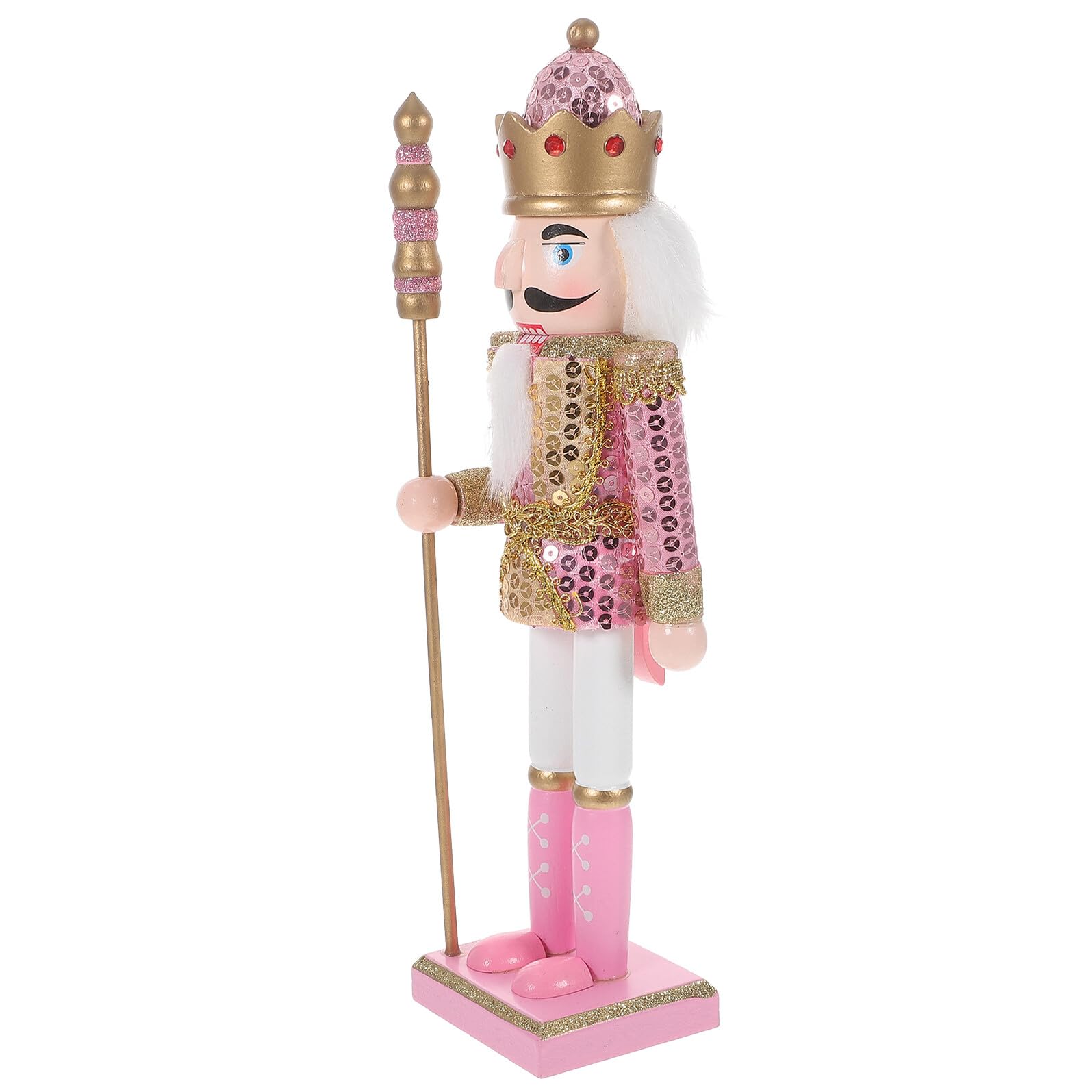 Casse-Noisette traditionnel en bois rose, figurine artisanale de Noël de collection