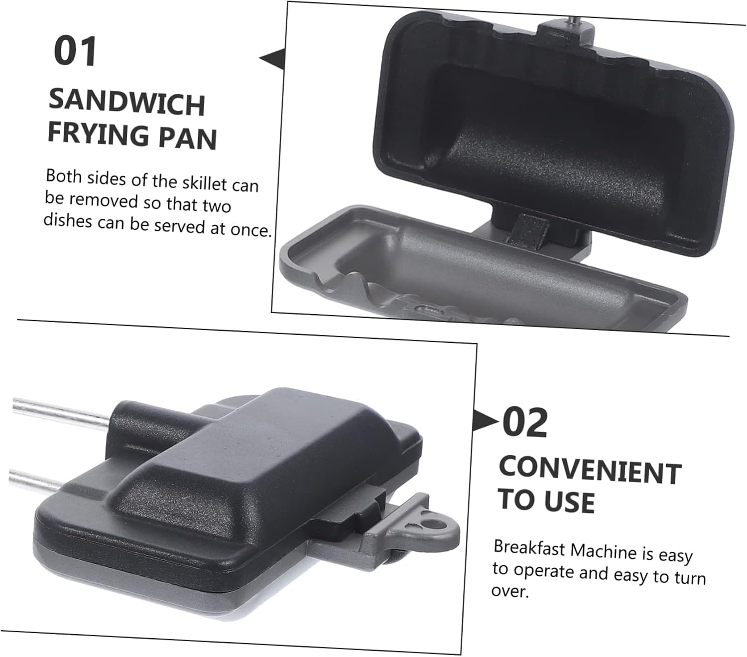 Practical Sandwich Frying Pan Kitchen Sandwich Maker Household Bread Frying Pan Non-stick Double-sided Kitchen Cookware