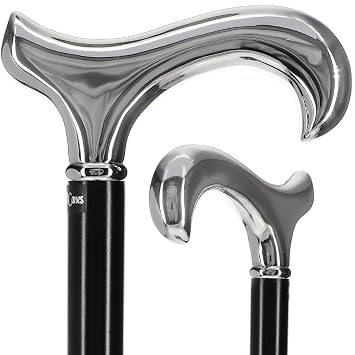 Royal RC Canes Formal Chrome Derby Walking Cane & Stick Elegant Black Beechwood Shaft with Chrome Derby Handle, 37.5" Long, 250 lbs Support Stylish Walking Cane for Men and Women