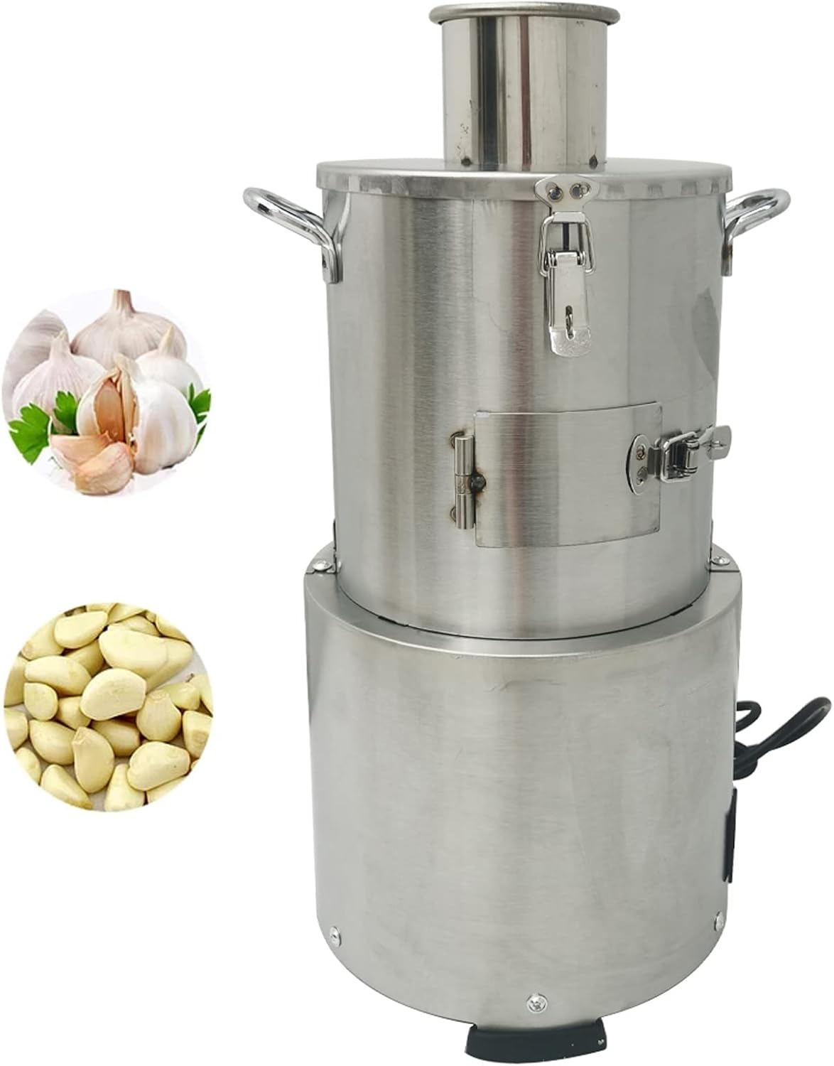 TECHTONGDA 110V Commercial Garlic Peeling Machine Electric Stainless Steel Garlic Peeler Automatic Whole Garlic Separator with Output 20-35KG/H for Restaurants Barbecue Shops Canteen Hotels
