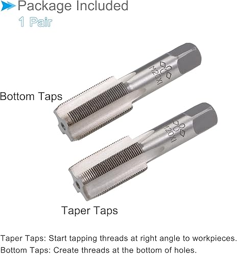 Vista 15 de Tapones de roscado a mano, rosca M14 x 1.5, herramienta métrica de aleación de acero, rosca inferior cónica