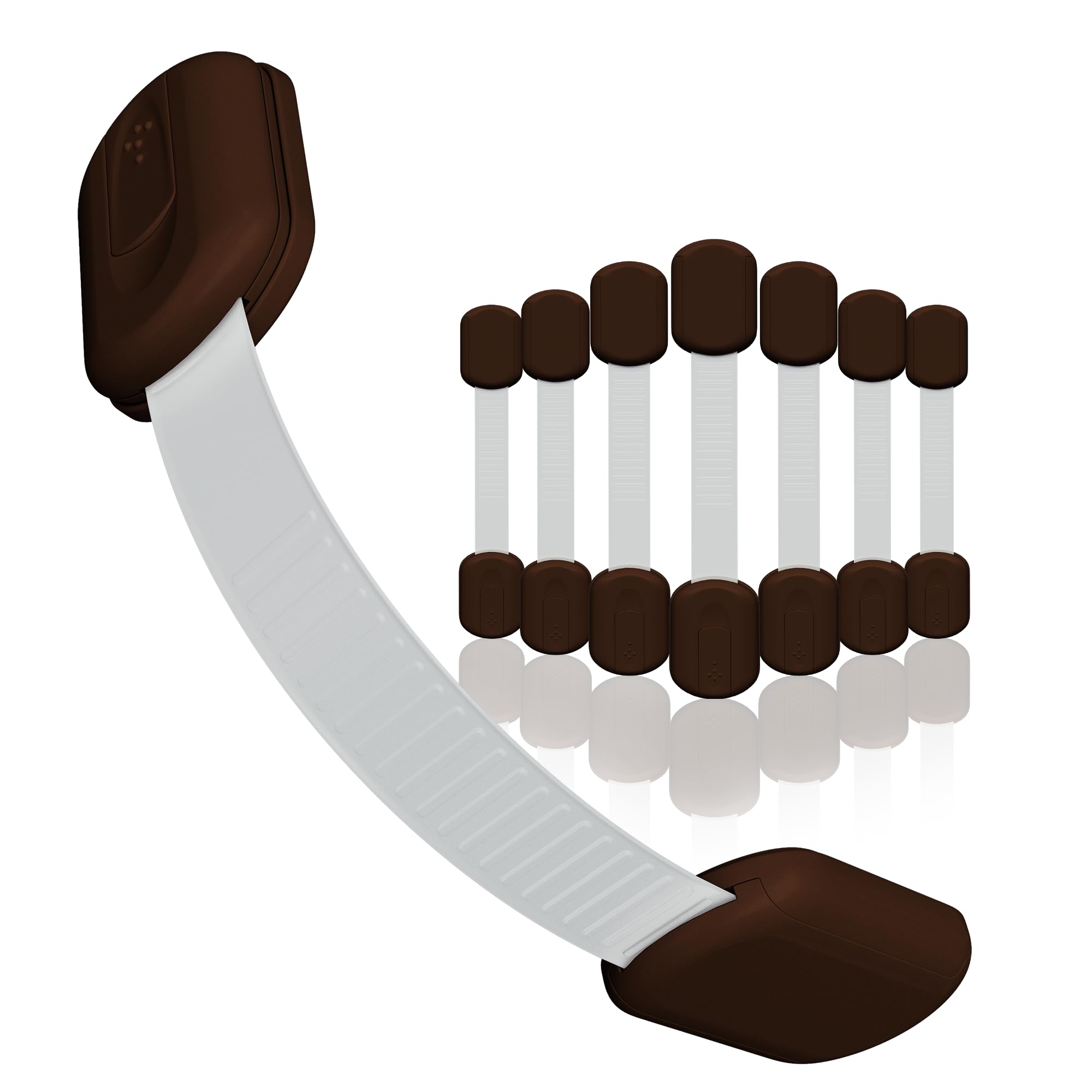 SKYLA HOMES Baby Locks (8-Pack) Child Safety Cabinet Proofing - Safe Quick and Easy 3M Adhesive Cabinet Drawer Door Latches No Screws & Magnets