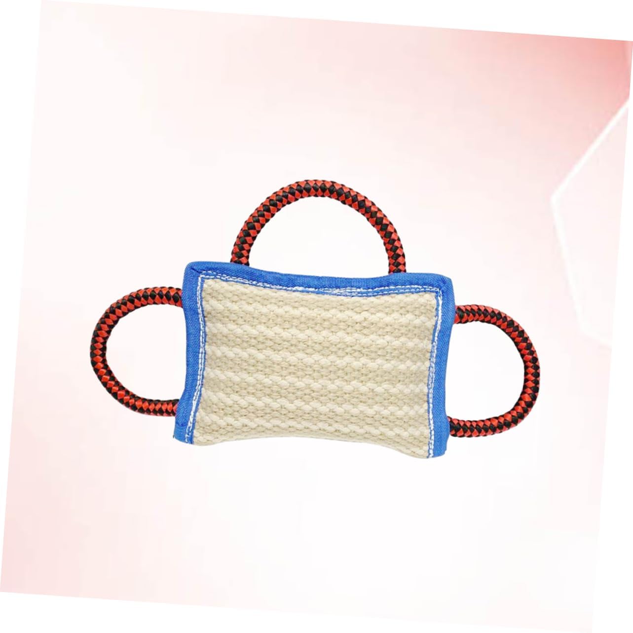 BESPORTBLE Jute Pet Bite Pillow for Dog Training Chewing Firm Design Sturdy Handles for Interactive Play Teeth Cleaning