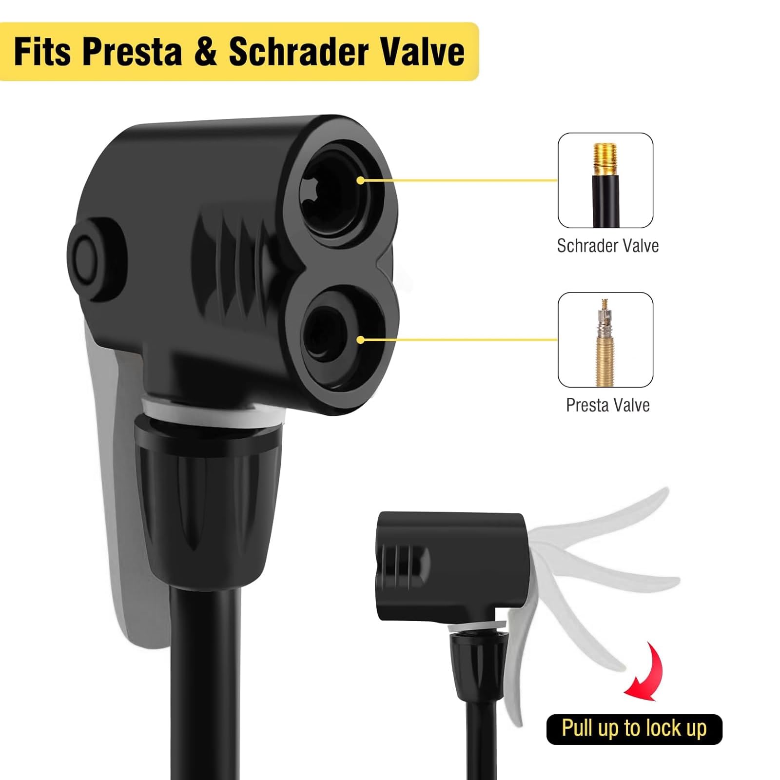 WEIDMAX Mini Pompa da Pavimento per Bicicletta, Portatile Pompa per Bicicletta con valvole Presta e Schrader per Bici da Strada MTB Palle Sportive, ecc.