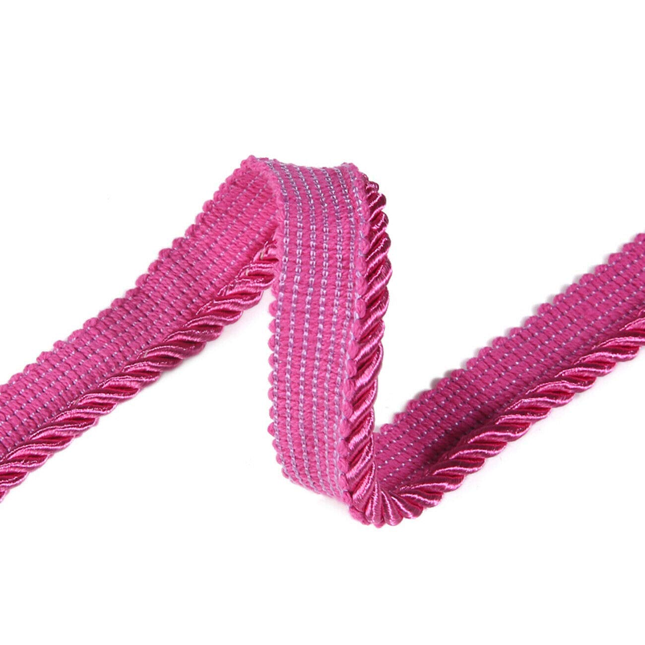 6mm Silky Barley Twist Cord Rope Braid 3 Ply & Matching 16mm Flanged Insertion Piping Furnishing Upholstery Crafts Trimming,36 Colors. High Strength, Neotrims. 10 Yards, Fuchsia (Piping)