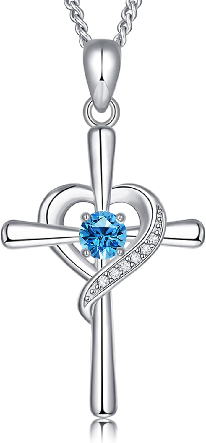 Classic Simple 925 Sterling Silver Cz Cross Crucifix Pendant Necklace for Women and Men – Holy Religious Faith Christian Jewelry – Sparkling Modern Statement Trendy Everyday Fashion Gifts