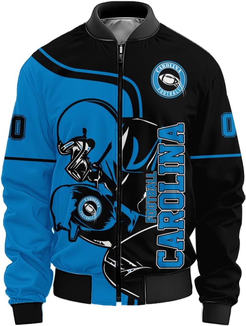 Men Personalized Name Number Varsity Jacket Custom Football Players Coach Fan Lightweight Windbreaker Coat