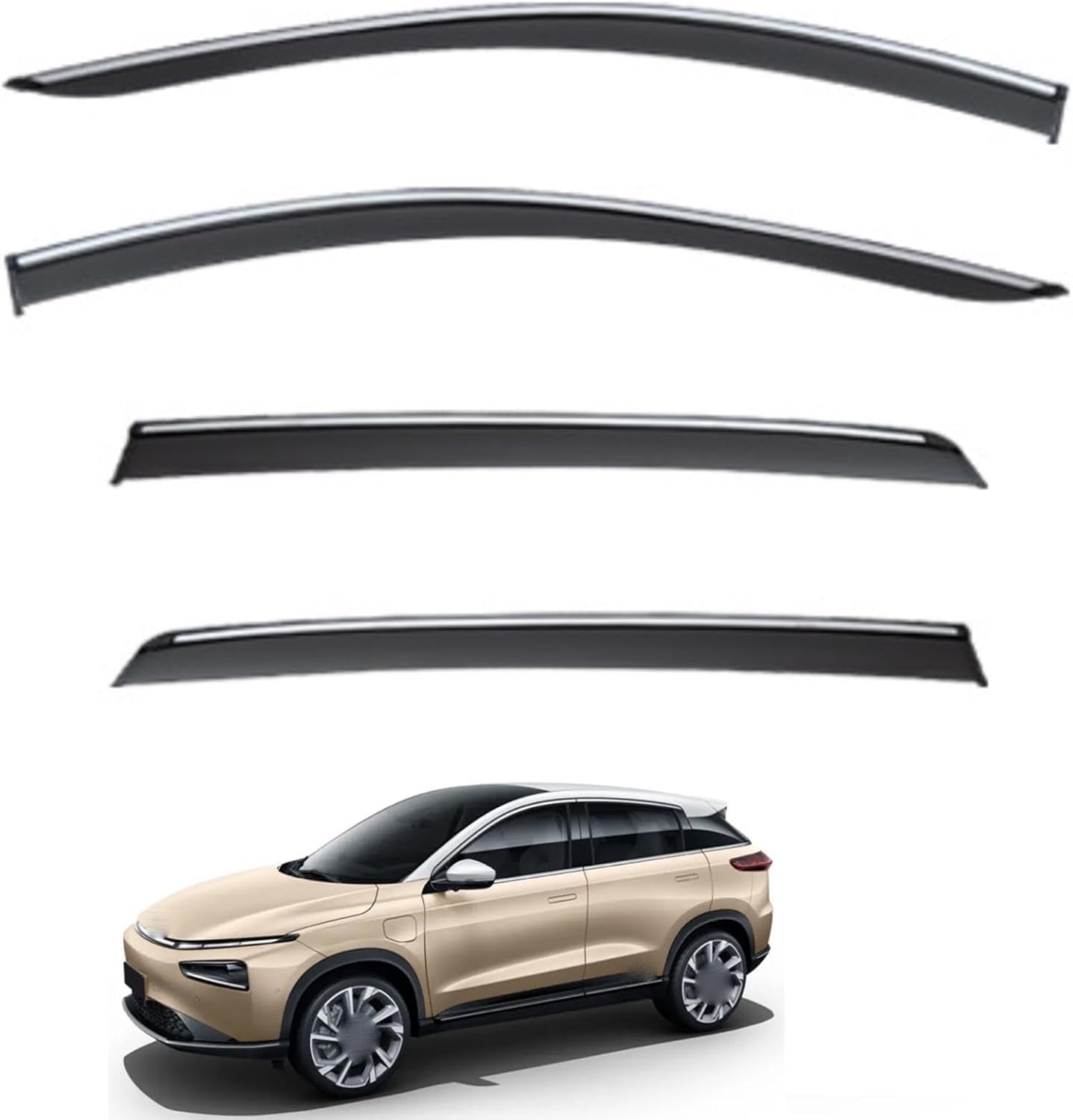 Acwyahso Rain Guards Wind Deflectors for XPeng G3 MK1 2018–2023, 4Pcs Vent Visors, Allows Fresh Air & Keeps Rain Out, No-Drill Install