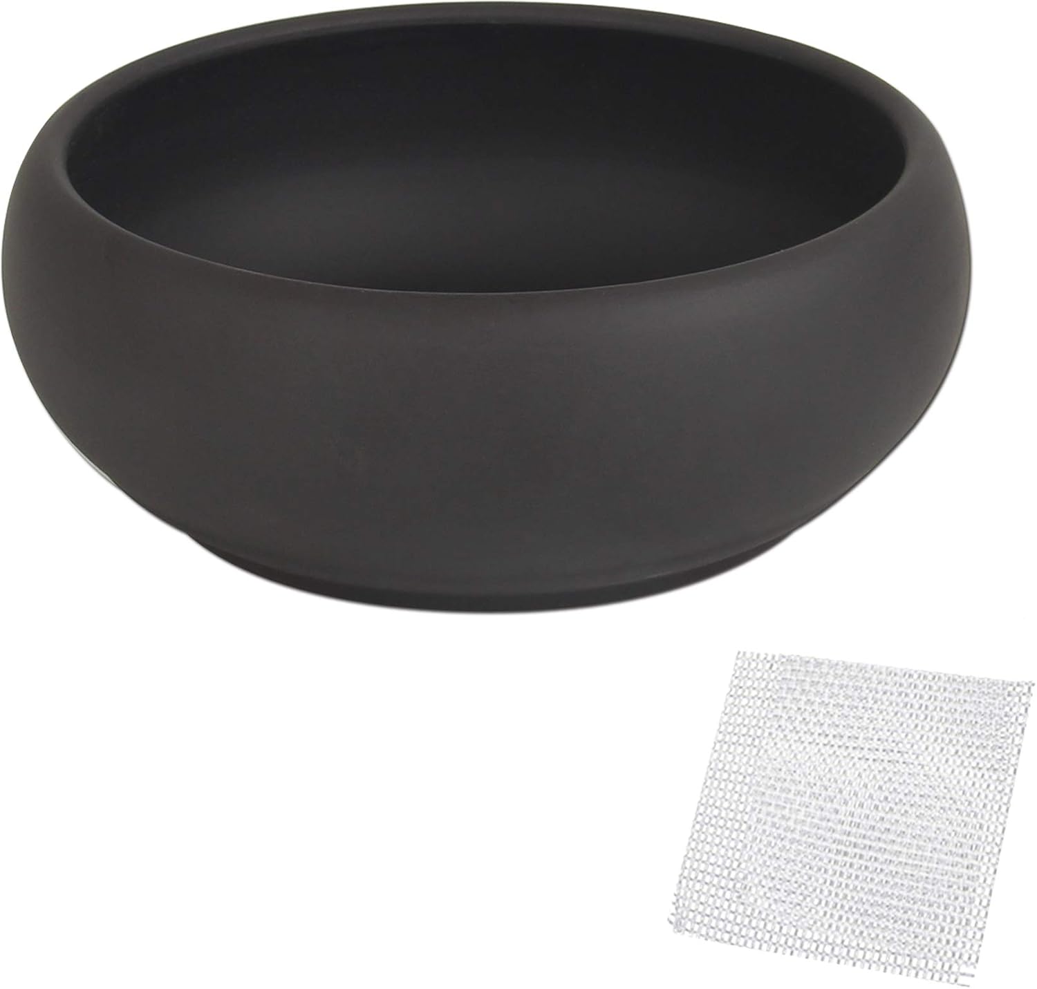 Happy Bonsai Pot de fleurs rond en céramique non émaillée avec grille de drainage 15,2 cm