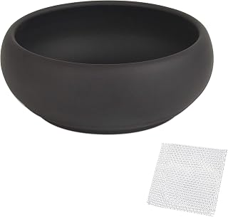 happy bonsai Pot 6" Unglazed Round Ceramic Succulent Planter + Drainage Screen