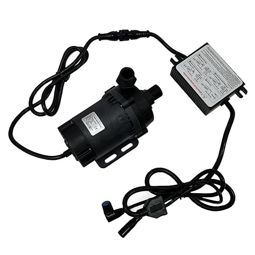 SHYSKY Heavy Duty Low Noise 24V 120W Micro Brushless DC Water Pump DC60E-24120A-1, Lift 12m 39ft 1003GPH, Speed/Flow Adjustable, DRY RUN Protection, For Cooling Circulation Pressure Sys