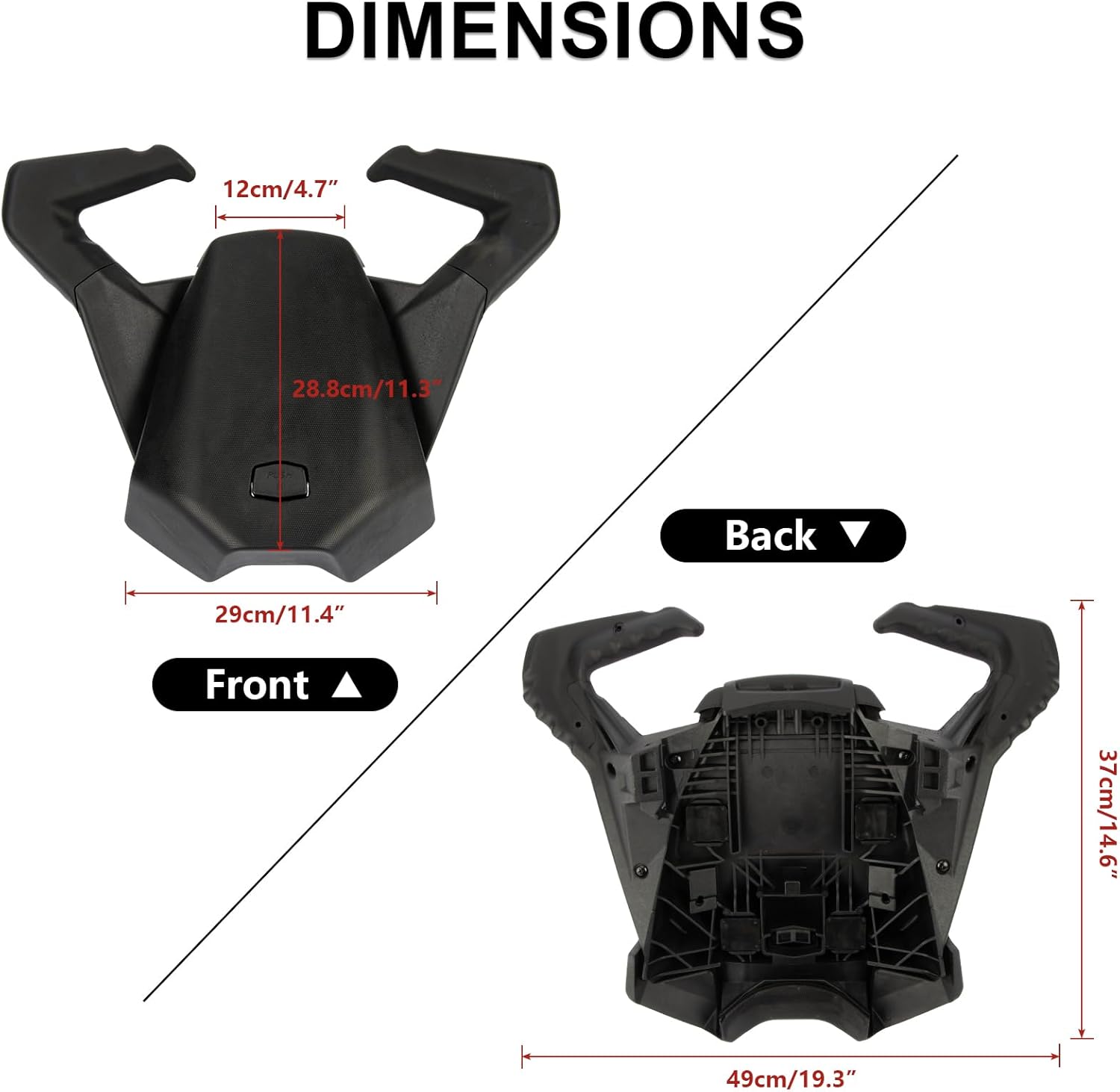 PSLER Ryker Rear Passenger Seat - Ryker Back Seat - for Ryker all Models Ryker Rally Edition 600 900 Sport ryker 900 Accessories Require MAX Mount 219400800 Replace OEM Part:219400842 One-up to Two-up