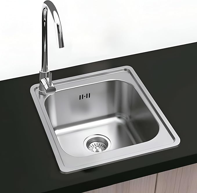 Fregadero Encastrar Tokio Cuadrado 50x50 cm en Acero Inoxidable AISI 304