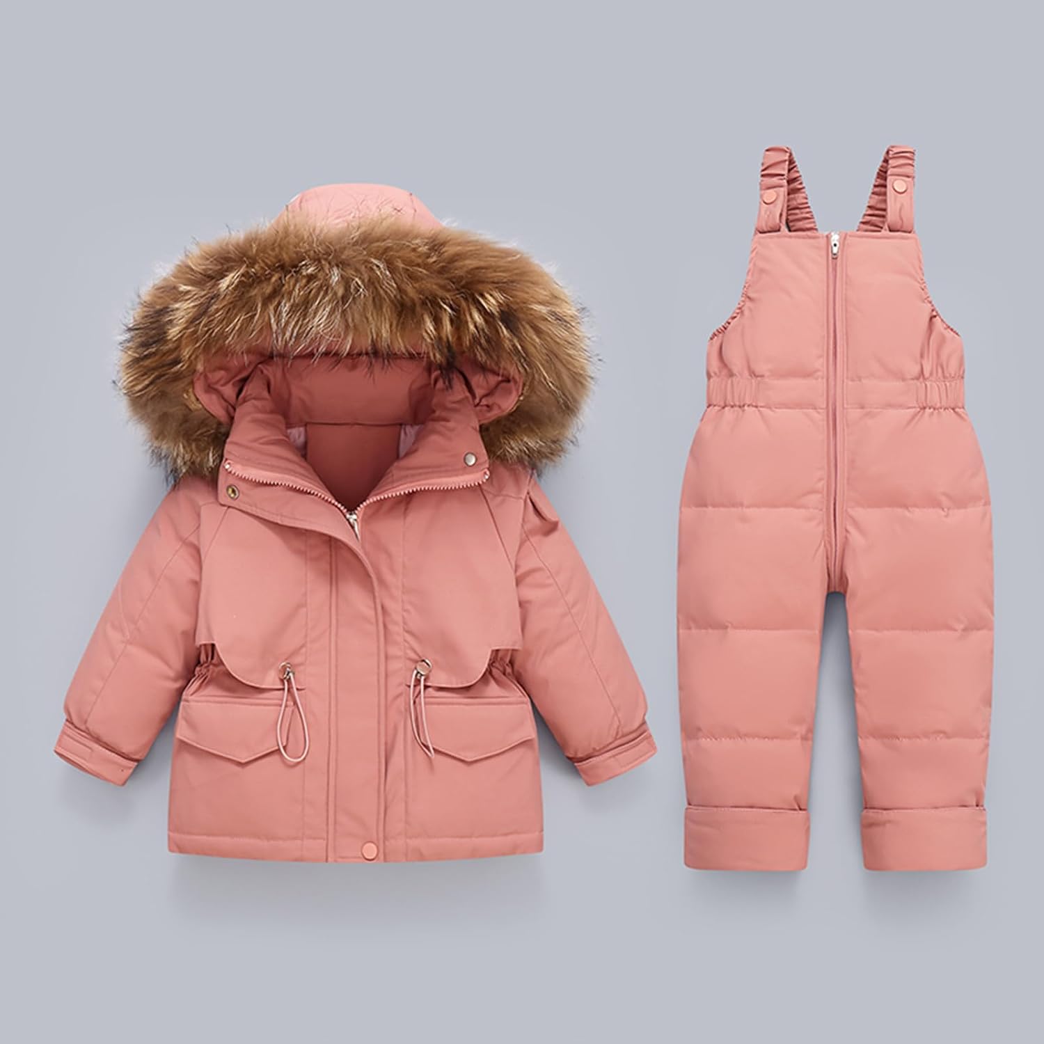 Kids 2 Piece Snow Suit - Waterproof Windproof Snowsuit Warm Winter Ski Outfit for Boys Girls Snowboarding Skiing 1-4Y