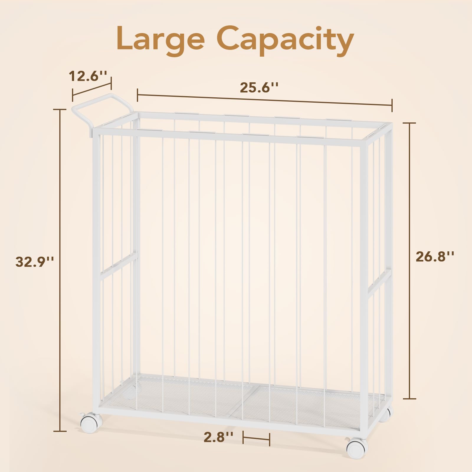 BBLIKE Stuffed Animal Storage - Zoo Stuffed Animal Net with Wheels, Save Space Toy Storage Organizer, Vertical Stuffed Animal Holder for Kids Room, Playroom, Nursery, White