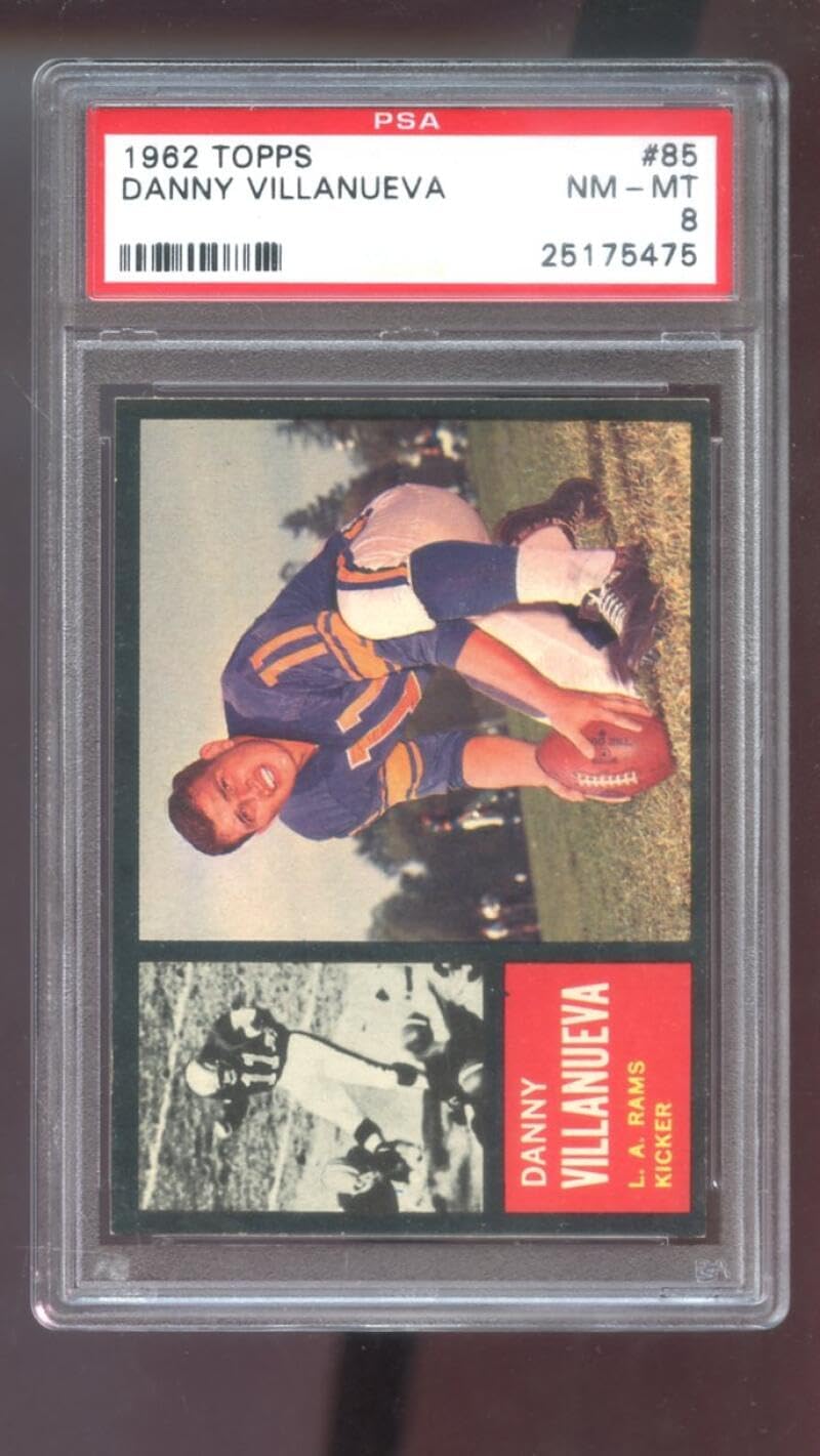 1962 Topps #85 Danny Villanueva PSA 8 Graded Football Card NFL Los Angeles Rams