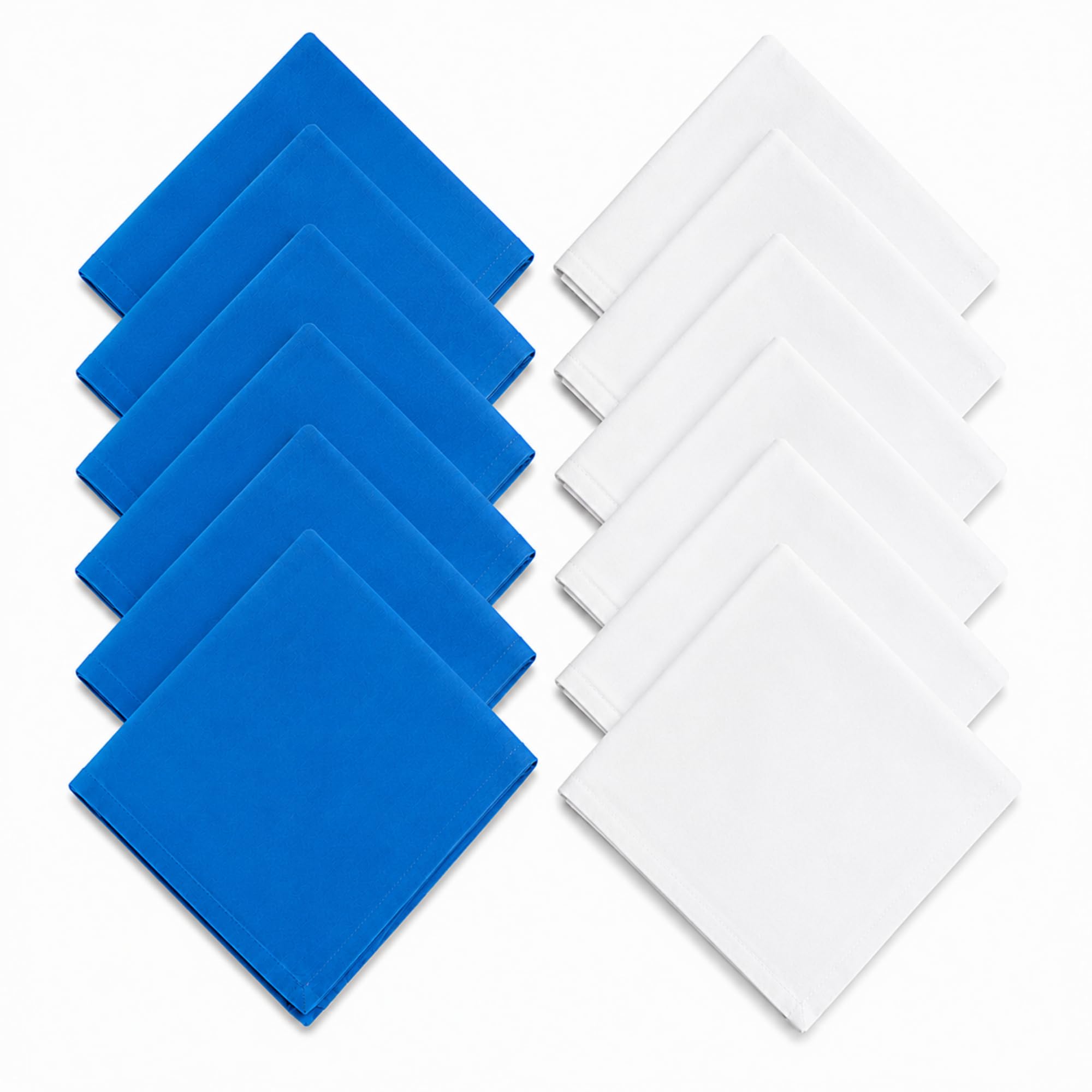 Cotton Handkerchief Combo Pack of 12 (6 Blue + 6 White) | Premium Plain Cotton Hanky | Soft, Skin Friendly, Highly Absorbent, Washable, Reusable Pocket Handkerchief | Daily Use | Size 15 Inch-picture-42