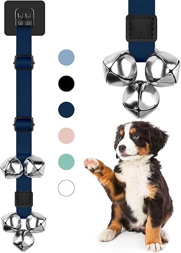 Miniatura 8 de COOYOO Paquete de 2 campanillas para perros, campanillas ajustables para entrenamiento de orinal, mejoradas para entrenar a tu cachorro de la manera