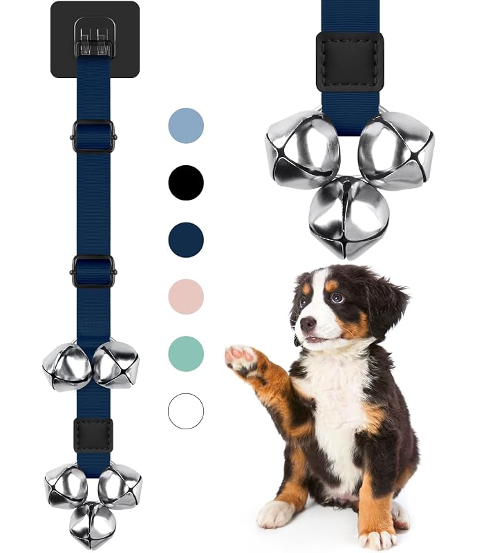 Campainha de treinamento para cães com 5 sinos de aço inoxidável COOYOO CYDB05, 06-Navy