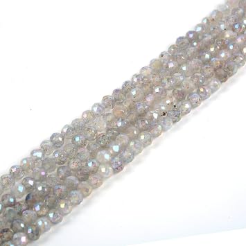 2mm Aqua Aura Labradorite Faceted Gemstone Round Loose Beads Strand 15.5-16" DIY Jewelry Making