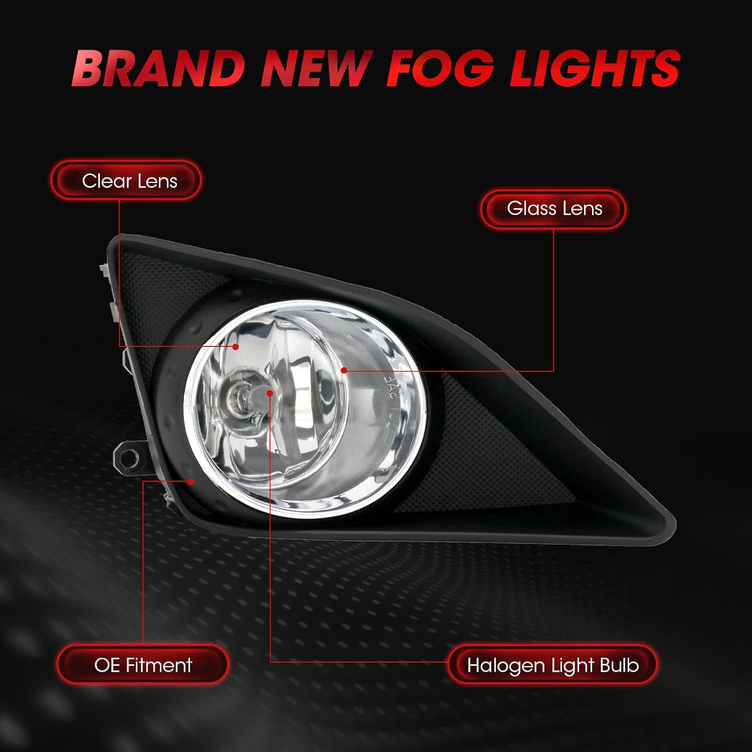 Fog Lights Assembly Replacement For 2008-2010 Toyota Corolla Altis with H11 12V 55W Halogen Bulbs Included Switch And Wiring Kit(Clear Lens