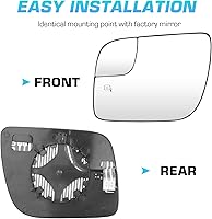 Vista 4 de Espejo calefactable para el lado izquierdo del conductor, apto para Ford Explorer 2011-2017, vidrio de espejo convexo calentado con paso izquierdo