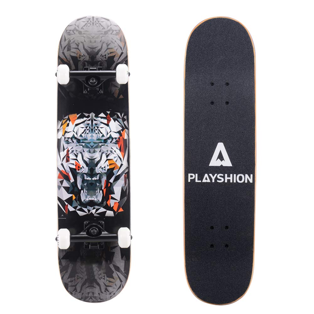 Playshion 31x8 Complete Skateboard for Kids and Beginners