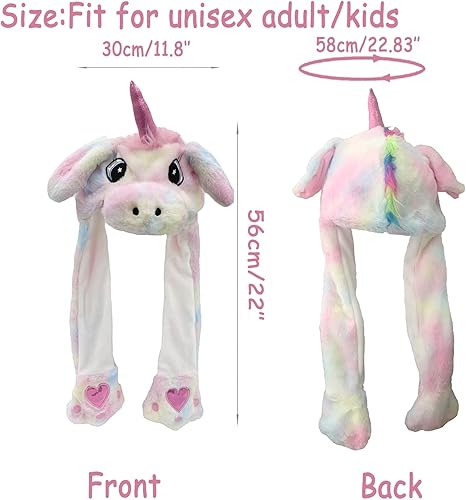 Miniatura 4 de GADMEXILY Gorro de peluche con orejas de animal para saltar para Halloween, Navidad, cosplay, novedad, gorra de fiesta para adultos, mujeres y niños