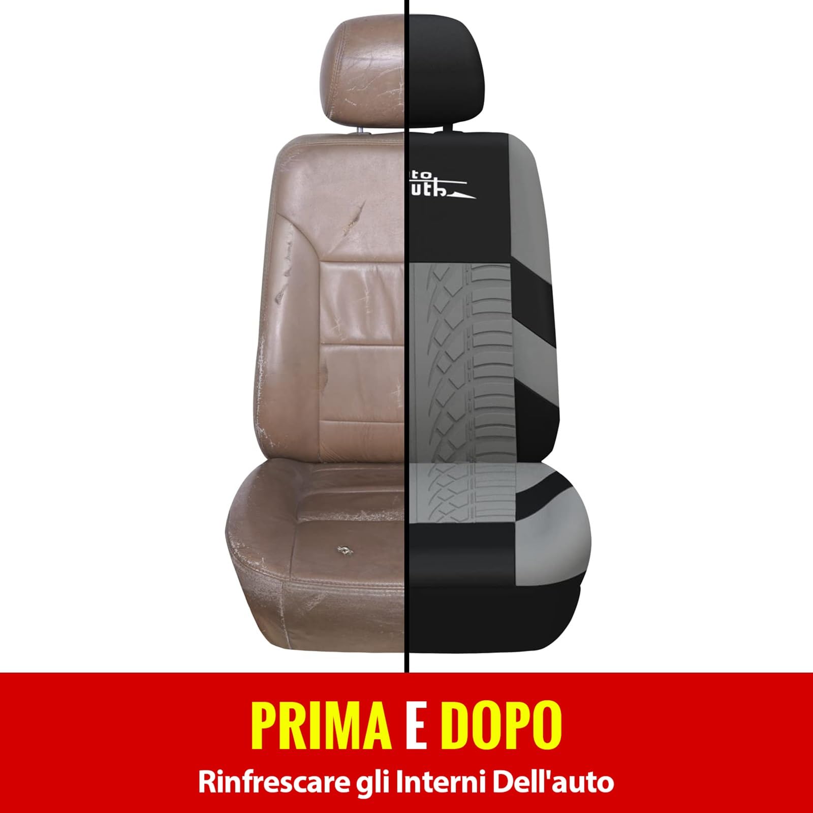 AUTOYOUTH Copri Sedili Auto Universali Compatibile Airbag Laterale Nero Grigio