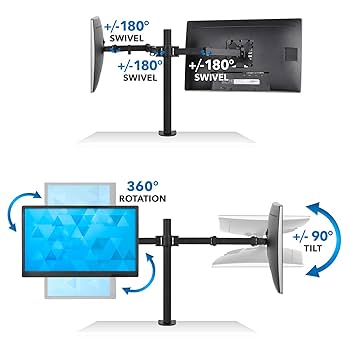 PC周辺機器 Dual Monitor Articulating Desk Mount Arm Amazon.com: Mount-It! Dual Monitor Arm Mount Desk Stand | 2