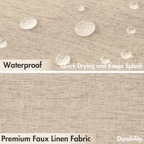 MIULEE 72"x90" Extra Long Scalloped Linen Shower Curtain Copper Brown by MIULEE - Used condition - Image 3