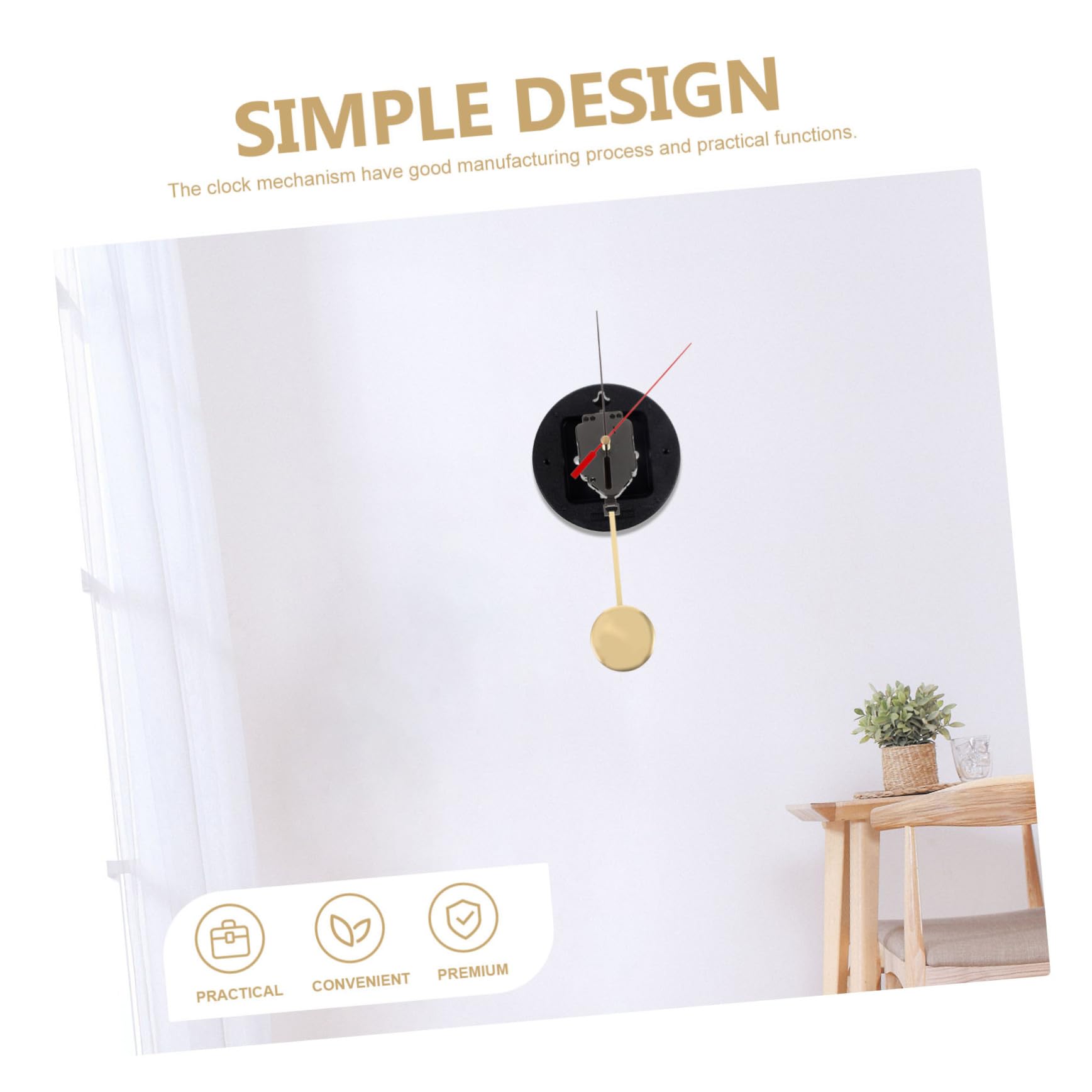 Tofficu 4 Ensembles Remplacement du mécanisme de l'horloge Murale kit mécanisme d'horloge mécanisme d'horloge à Quartz Ensemble d'horloge Murale Accessoires d'horloge