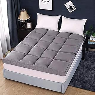 RRC Cotton Super Soft 700 GSM Hollow Fiber Filled Mattress Padding/Topper for Comfortable Sleep, 4 Corner Elastic Band King Size 72X78(in) 6X6.5(Feet) Mattress Topper (Grey)-picture-16