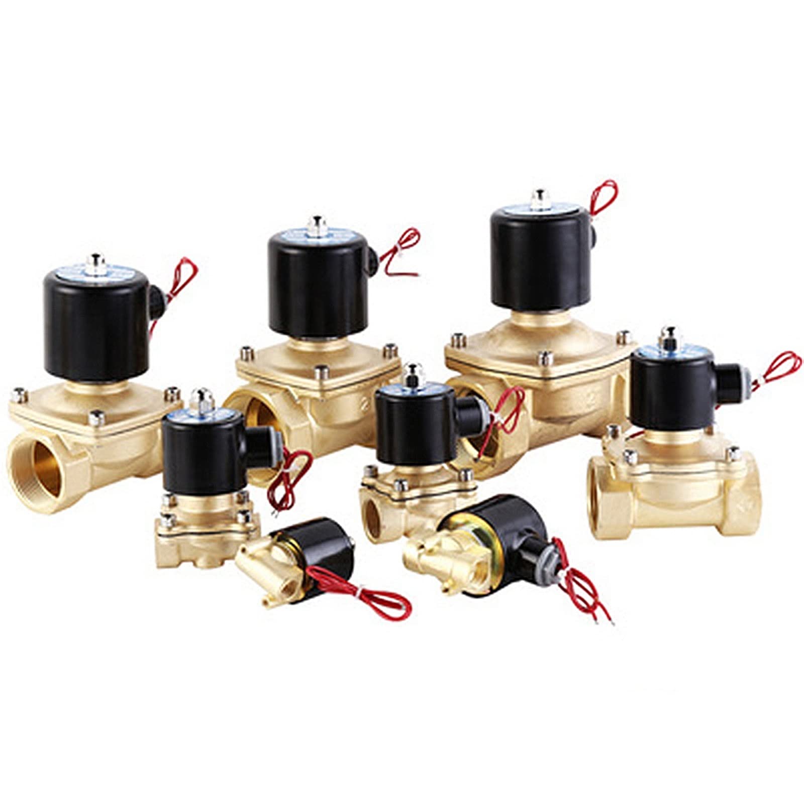 Elektrozawór elektromagnetyczny z mosiądzu DN15 DN20 DN25 1/2 Quot; 3/4 Quot; 1 Quot; normalnie zamknięty pneumatyczny do wody, oleju, powietrza 12 V 24 V 220 V 1 szt. (5 V, 0,5 cala)