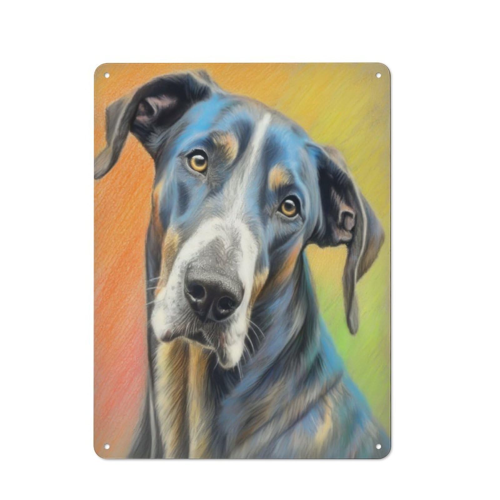 Junmoney Great Dane Sketch Retro Metal Sign 40X30cm For Kitchen Or Home Bar, For Kitchen, Dining Room And Home Bar Wall Decor